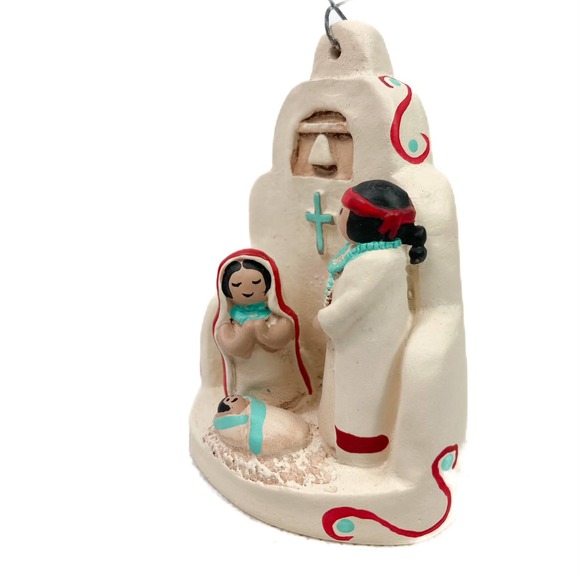Vintage, Clay Sculpture, Native Southwest Nativity Ornament signed Teissedre - Picture 4 of 7